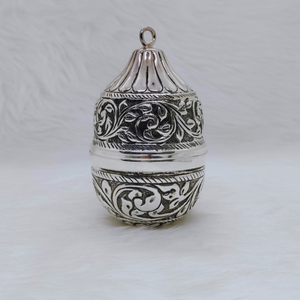 Pure silver nariyal in antique carvings for p
