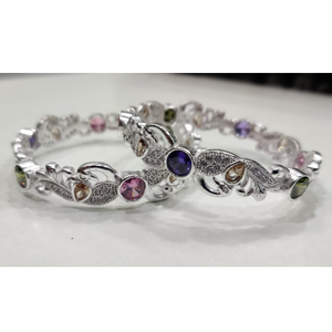 Silver ladies bangles rh-lb657
