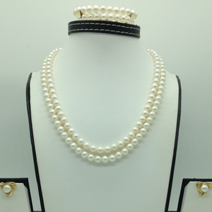 Freshwater White Round 2 Lines Pearls Ful