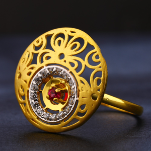 22kt Gold  Red Gemstone Women's Ring LR427