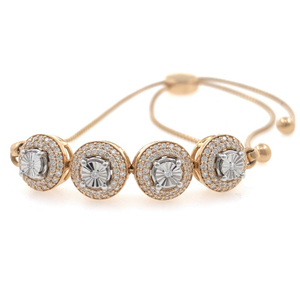18kt / 750 rose gold flexi chain diamond brac