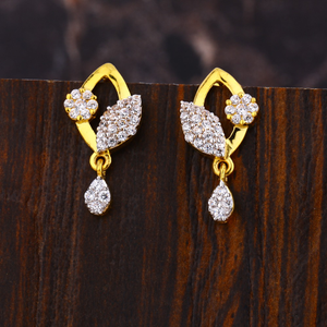22KT Gold CZ Diamond Fancy  Ladies Earring LF