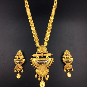 916 gold meenakari with Flower design long ne