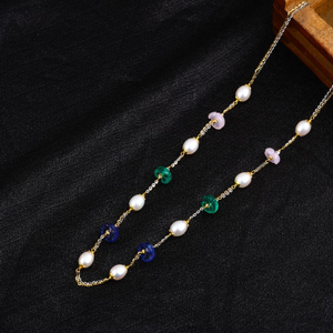 916 Gold CZ Antique Stylish Ladies Chainmala 