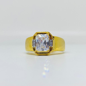 1 gram gold coated single stone ring 