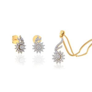 22k gold cz amora pendant set