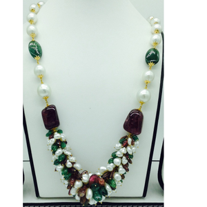 South sea pearls; emerald and tormaline gold 