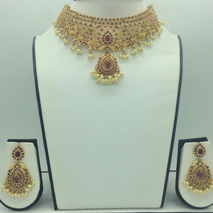Red&nbsp;Cz Necklace Set JNC0190