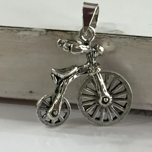 925 sterling silver Oxidized bicycle pendants