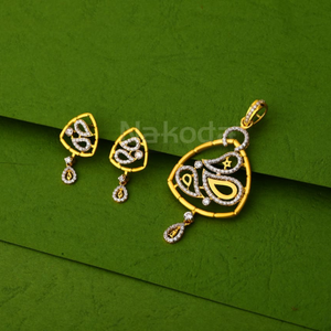 916 Gold CZ Designer Ladies Pendant Set FPS40