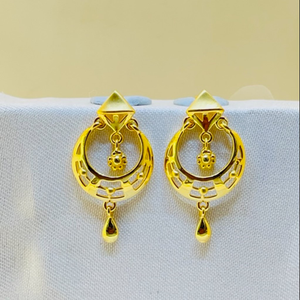 22k yellow gold traditional chandbali plain e
