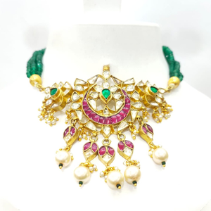 Gold plated with choker kundan work Tradition