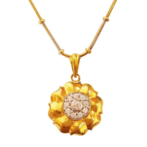 Solid 18Kt Yellow Gold White Cubic Zirconia C