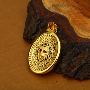 Mens Lion Design 18K Gold Hollow Pendant-HLP5