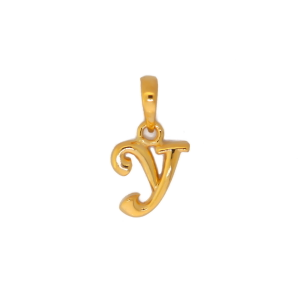 22k yellow gold pendant plain alphabet y