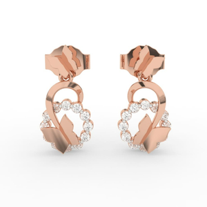 Butterfly Style Diamond Dangle Earrings