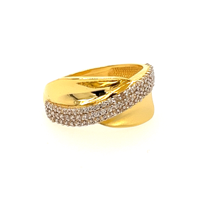22k Yellow Gold Stylish  CZ Ring