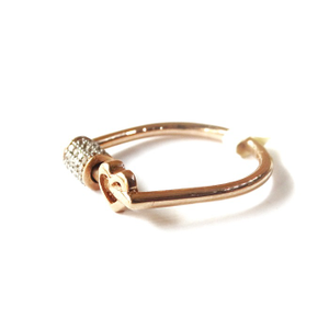 18k rose gold heart shape spinner ring mga - 