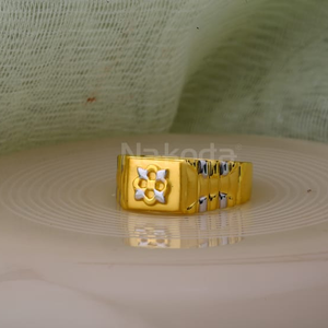 916 Gold CZ Mens Plain Ring MPR177