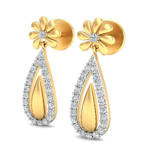 Gold sparkling earring ber 052