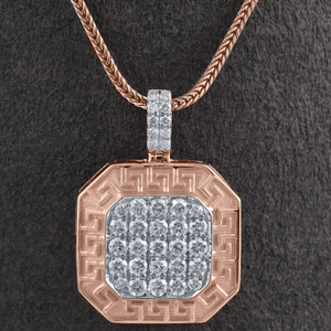 18kt rose gold designer diamond pendant 