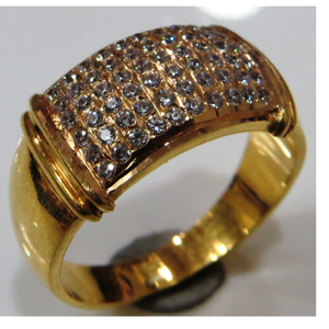 22kt gold close setting cz fancy gents ring g
