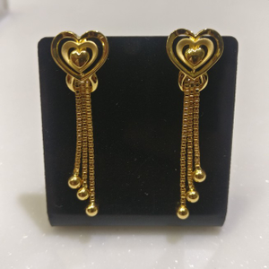 916 Plain casting Earrings with chain Tussels