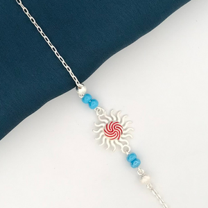 925 Silver Colorful Rakhi For Brother