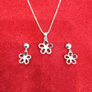 925 silver flower design pearl chain pendant 