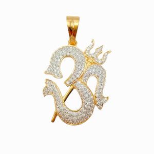 22k 916 Om Trishul Gold Pendant