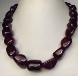 Natural Red Ruby Glass Filled Oval Tumbles Ma