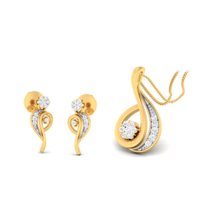 22k gold cz glittering pendant set