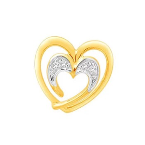 18k gold real diamond heart shape earring mga