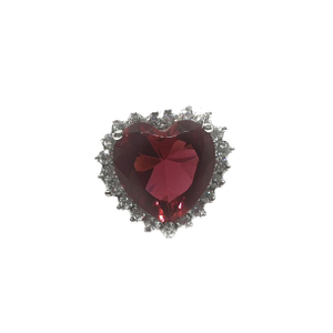 925 Sterling Silver CZ Diamond Cut Heart Shap