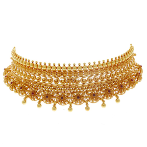 Eclectic choker necklace 22k gold for women