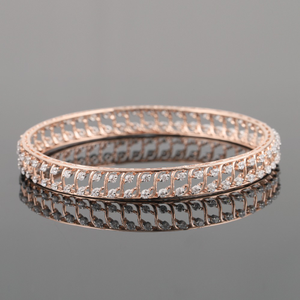 18kt rose gold designer diamond fancy bangle 