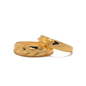 22k yellow gold plain couple rings