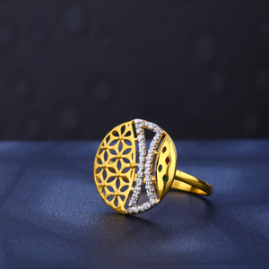 916 Gold Ladies Classic Ring LR502