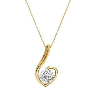 Clarie solitaire pendant si yellow 14k
