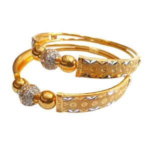 22K Gold Modern Kadli Bangles MGA - GK0079