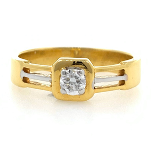 18kt / 750 yellow gold solitaire engagement c