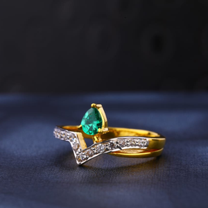 22KT CZ Gold Hallmark Designer Ladies Ring LR