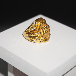 916 Gold Attractive Floral Rings 449R19