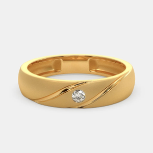 22k gold single stone ladies and gents ring