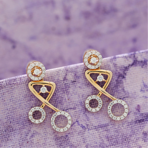 18kt Musical Note Rose Gold Jewellery Earring