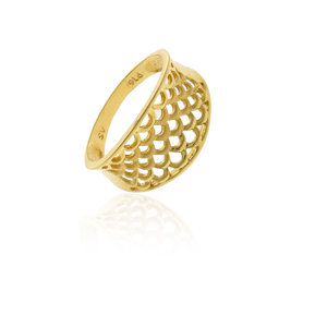 Jali pattern 22k gold ring