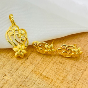 22k Gold Plain Fabulous Pendant Set