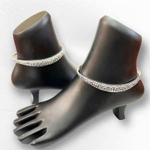 925 Silver Oxidised Kada Payal
