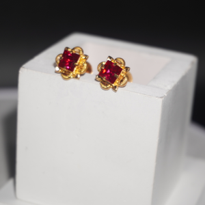 Dazzling Plain Gold Earrings 73R263