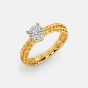 916 Gold Diamond Ladies Ring